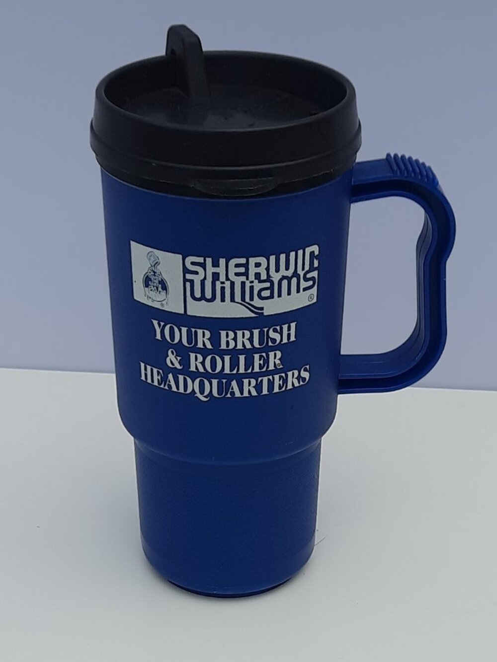 Sherwin Williams Koozie Insulated Travel Mug 16oz Blue w/ Lid USA Made